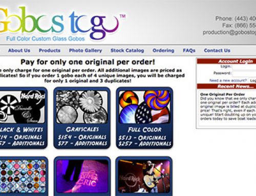 Gobos To Go Website & Custom Database